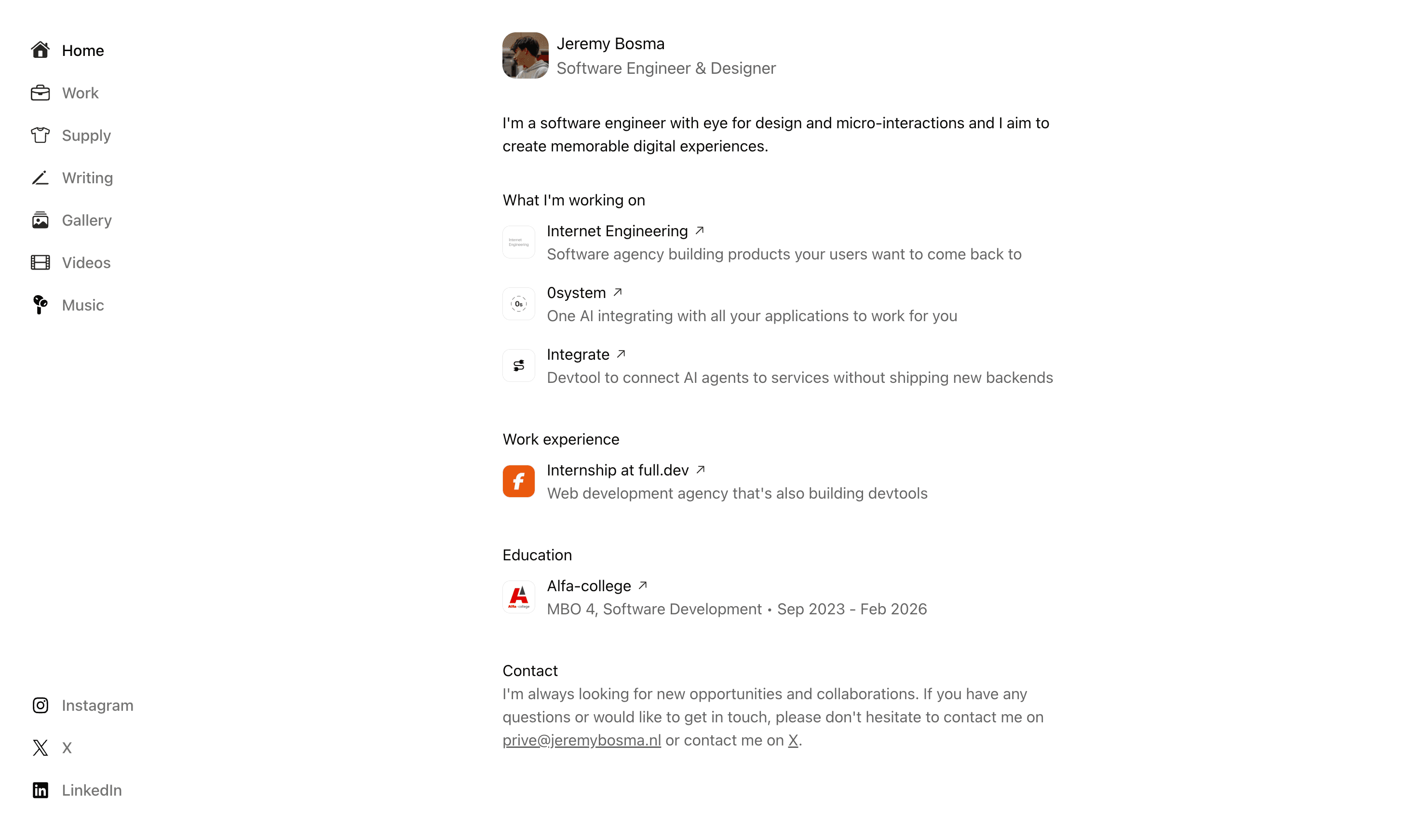 Screenshot of Portfolio websites with galleries and blogs project